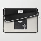 Ancient Alien Visitor Black White Minimalist Line Drawing Paper Collage by Ejaaz Haniff Laptop Sleeve Gallery Image 2
