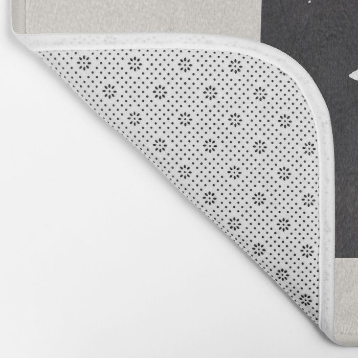 Ancient Alien Visitor Black White Minimalist Line Drawing Paper Collage by Ejaaz Haniff Bath Mat Gallery Image 2