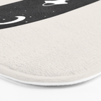 Ancient Alien Visitor Black White Minimalist Line Drawing Paper Collage by Ejaaz Haniff Bath Mat Gallery Image 3