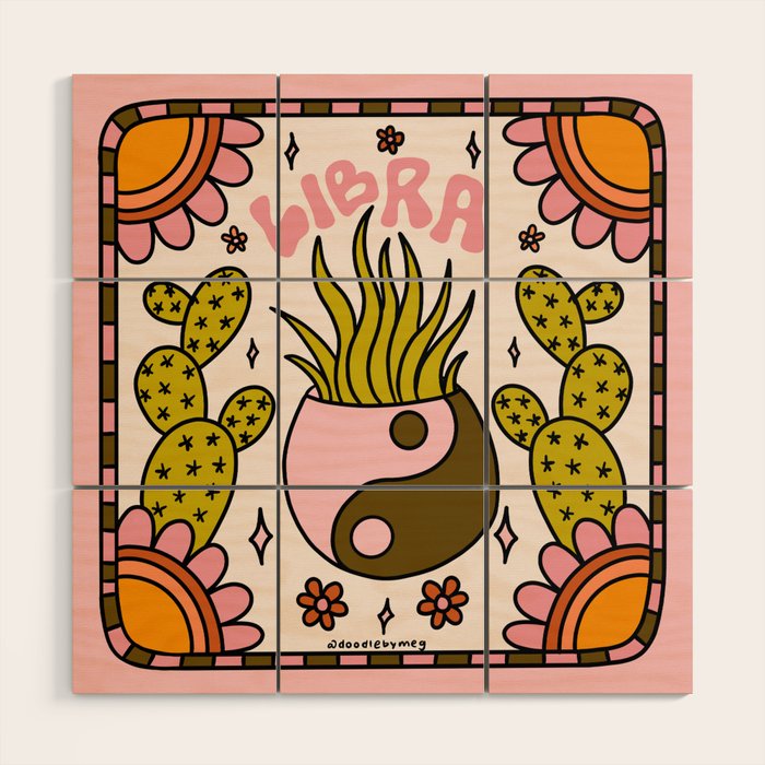 Libra Cactus Wood Wall Art Gallery Image 1