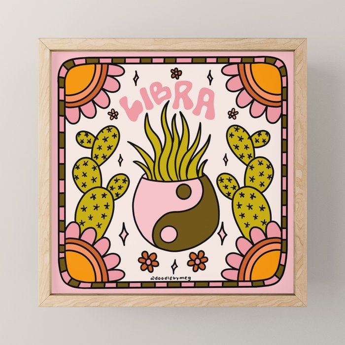 Libra Cactus Mini Art Print Gallery Image 1