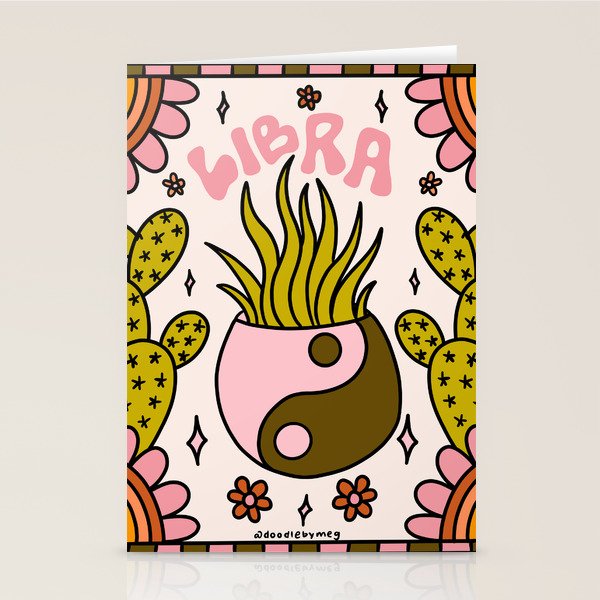 Libra Cactus Stationery Card Gallery Image 2