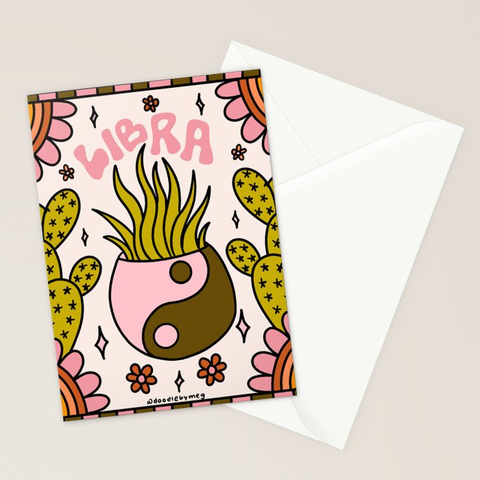 Libra Cactus Stationery Card Gallery Image 2