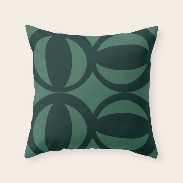 Retro Orbit Forest Green - Mid Century Modern Geometric Throw Pillow Gallery Image 6