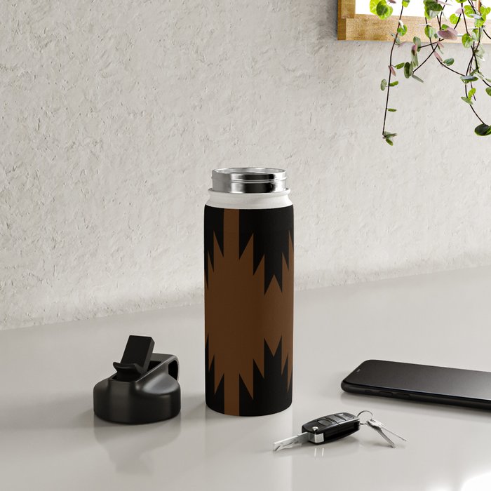 Geometric Southwestern Minimalism - Earthy Burnt Orange Water Bottle Gallery Image 4