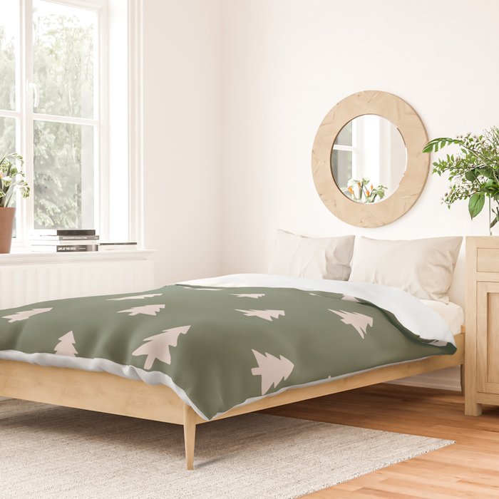 Christmas Tree Pattern Green Duvet Cover Gallery Image 2