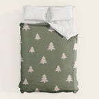 Christmas Tree Pattern Green Duvet Cover Gallery Image 6