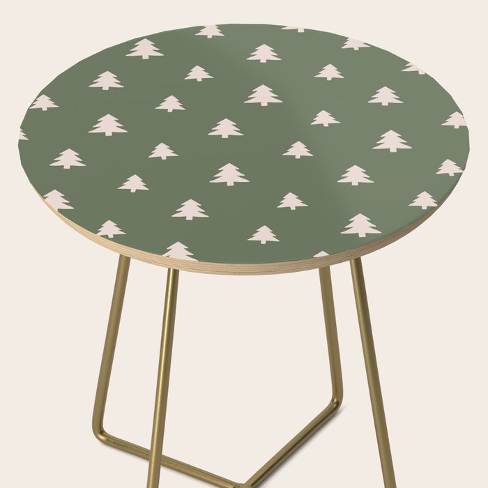 Christmas Tree Pattern Green Side Table Gallery Image 2