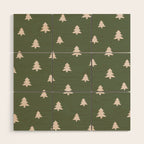 Christmas Tree Pattern Green Wood Wall Art Gallery Image 1