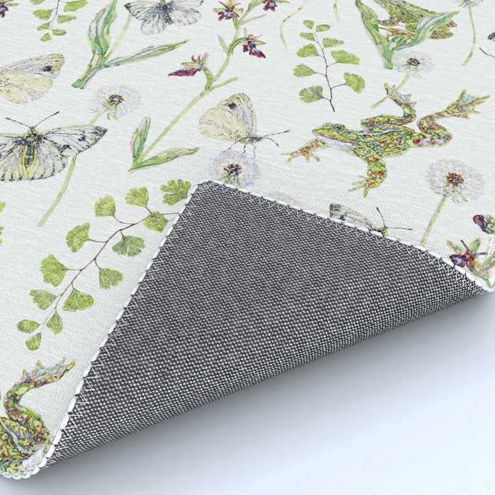 Spring Frogs and Orchids - Light Green Rug Gallery Image 4