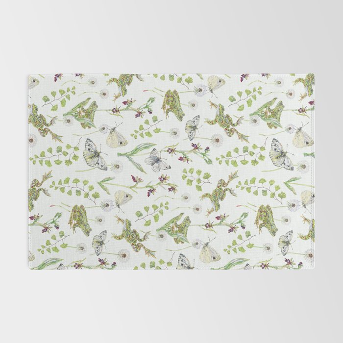Spring Frogs and Orchids - Light Green Rug Gallery Image 2