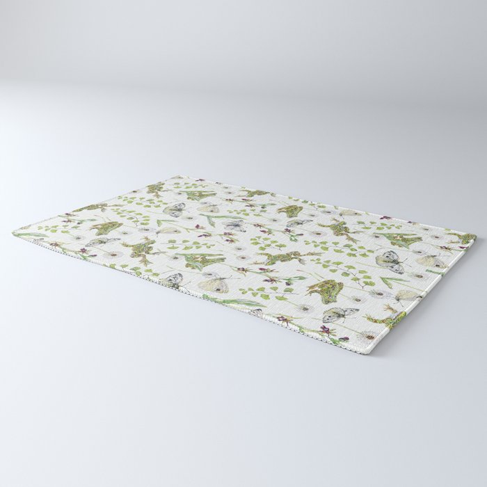 Spring Frogs and Orchids - Light Green Rug Gallery Image 3
