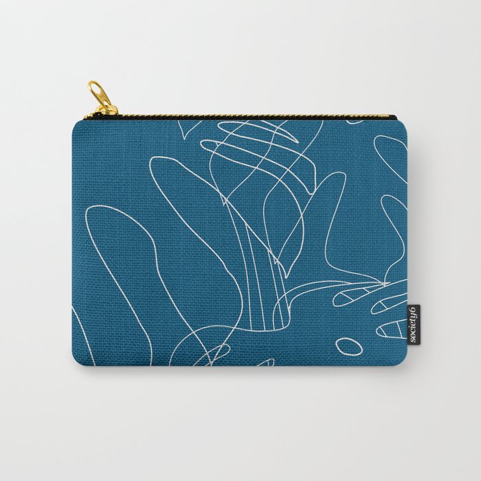 Monstera No2 Blue Carry All Pouch Gallery Image 1