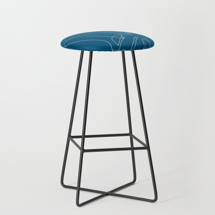 Monstera No2 Blue Stool Gallery Image 1