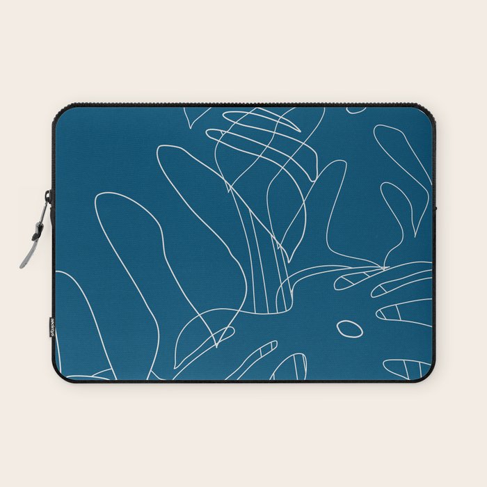 Monstera No2 Blue Laptop Sleeve Gallery Image 1