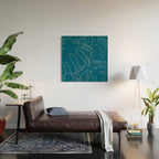 Monstera No2 Blue Wood Wall Art Gallery Image 2