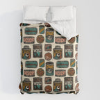 Vagabondâs Cupboard - black and cream with red, gold, teal, and peach Comforter Gallery Image 6