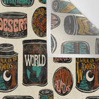 Vagabondâs Cupboard - black and cream with red, gold, teal, and peach Wall Tapestry Gallery Image 3