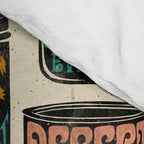 Vagabondâs Cupboard - black and cream with red, gold, teal, and peach Comforter Gallery Image 4