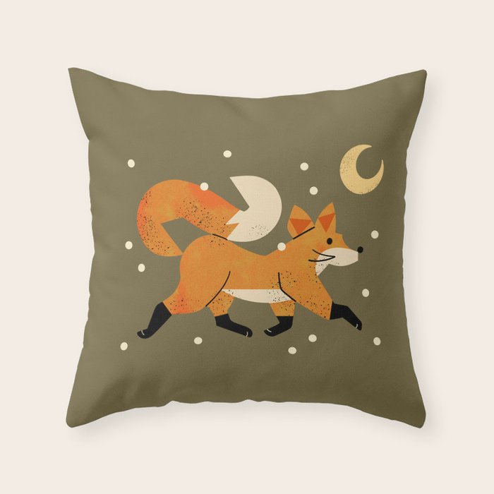 Wandering Winter Fox Throw Pillow Gallery Image 6