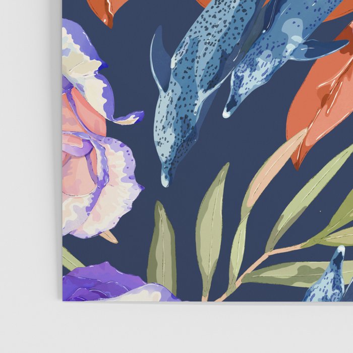 Dark landscape dolphins in the roses Poster Gallery Image 3