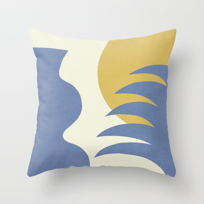 Mediterranean Abstract - Blue Gold Throw Pillow Gallery Image 6