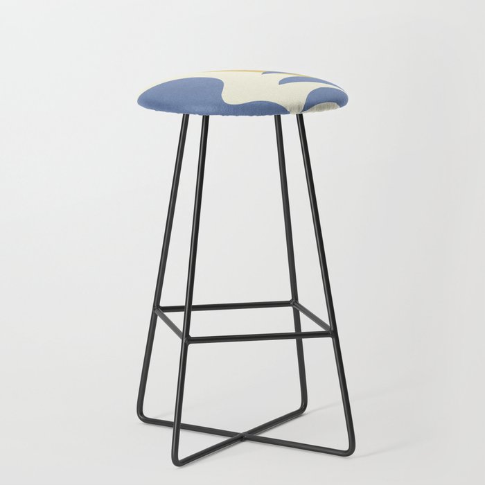 Mediterranean Abstract - Blue Gold Stool Gallery Image 1