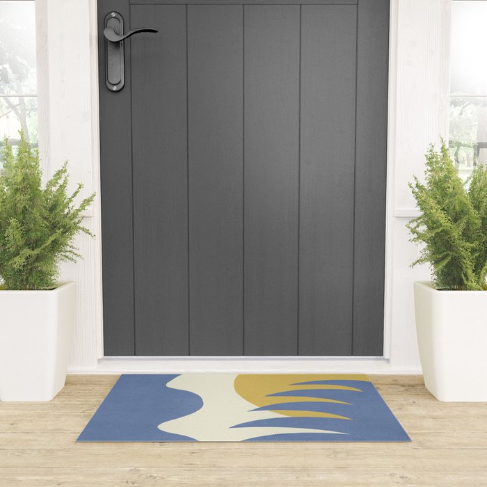 Mediterranean Abstract - Blue Gold Welcome Mat Gallery Image 3