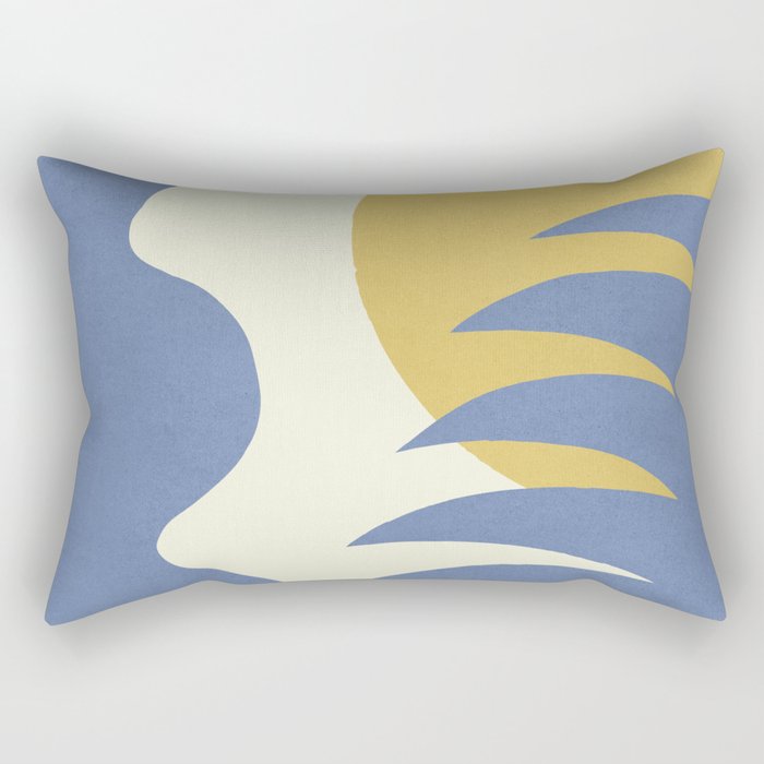 Mediterranean Abstract - Blue Gold Rectangular Pillow Gallery Image 1