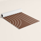 Minimal Line Curvature XIX Brick Red Mid Century Modern Arch Abstract Yoga Mat Gallery Image 2