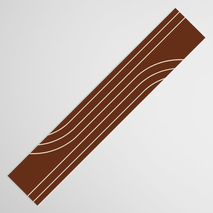 Minimal Line Curvature XIX Brick Red Mid Century Modern Arch Abstract Table Runner Gallery Image 3