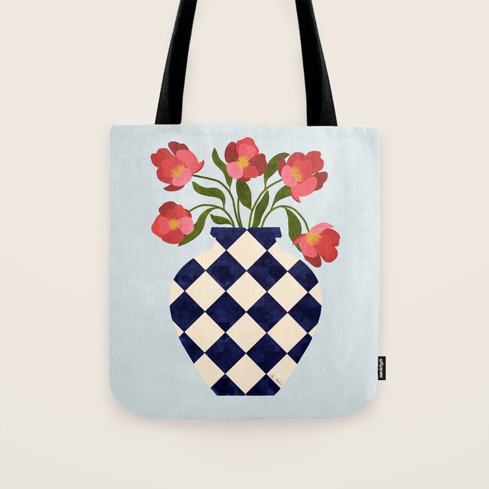 Roses and vase with diamonds Tote Bag Gallery Image 1