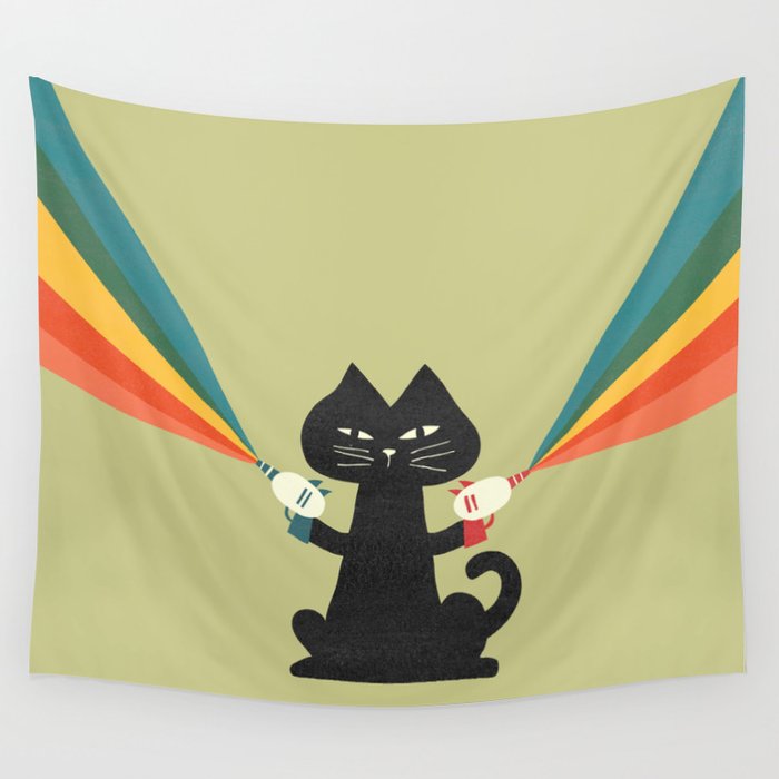 Ray gun cat Wall Tapestry Gallery Image 4