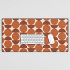 Vintage Mid-century Modern Abstract Geometric Shapes in Burnt Orange Pattern Desk Mat Gallery Image 1