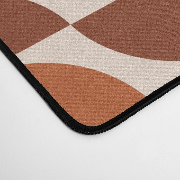 Vintage Mid-century Modern Abstract Geometric Shapes in Burnt Orange Pattern Desk Mat Gallery Image 4