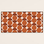 Vintage Mid-century Modern Abstract Geometric Shapes in Burnt Orange Pattern Desk Mat Gallery Image 3