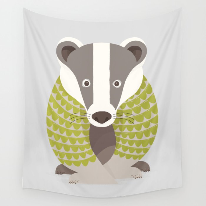 Whimsical Badger Wall Tapestry Gallery Image 4