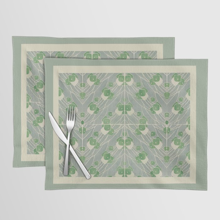 Green Geometric 1915 Hannah Borger Overbeck Placemat Gallery Image 1