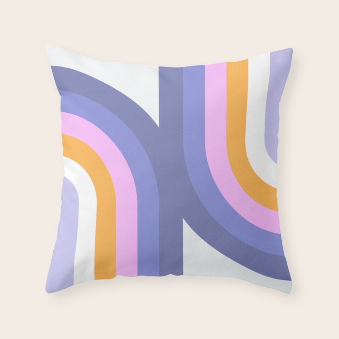 Double Rainbow in Very Peri Throw Pillow Gallery Image 1