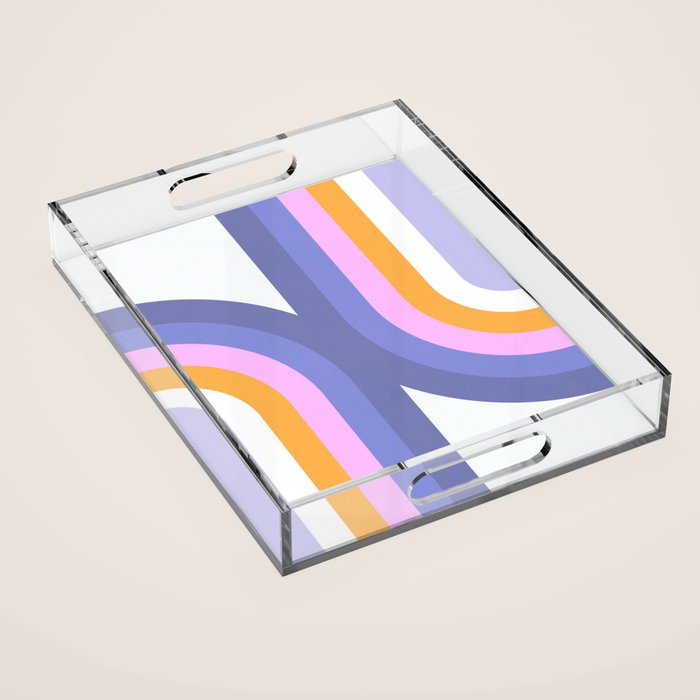Double Rainbow in Very Peri Acrylic Tray Gallery Image 1
