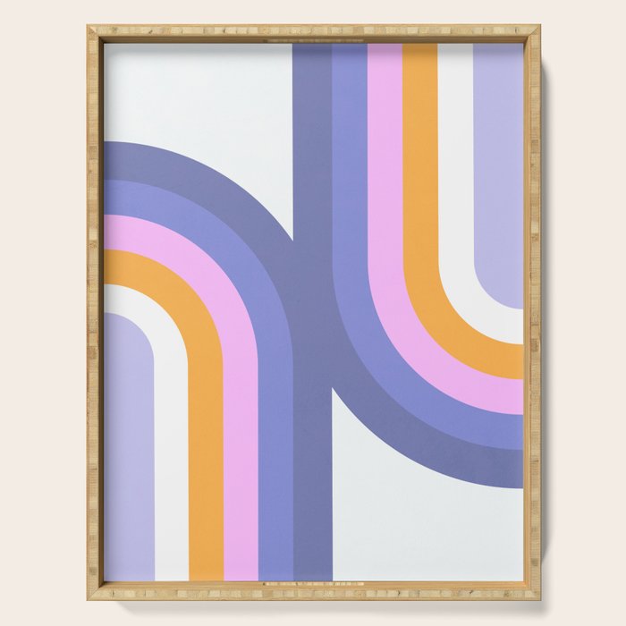 Double Rainbow in Very Peri Serving Tray Gallery Image 1