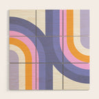 Double Rainbow in Very Peri Wood Wall Art Gallery Image 1