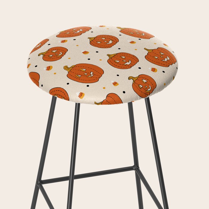 Happy Pumpkins - Beige Stool Gallery Image 2