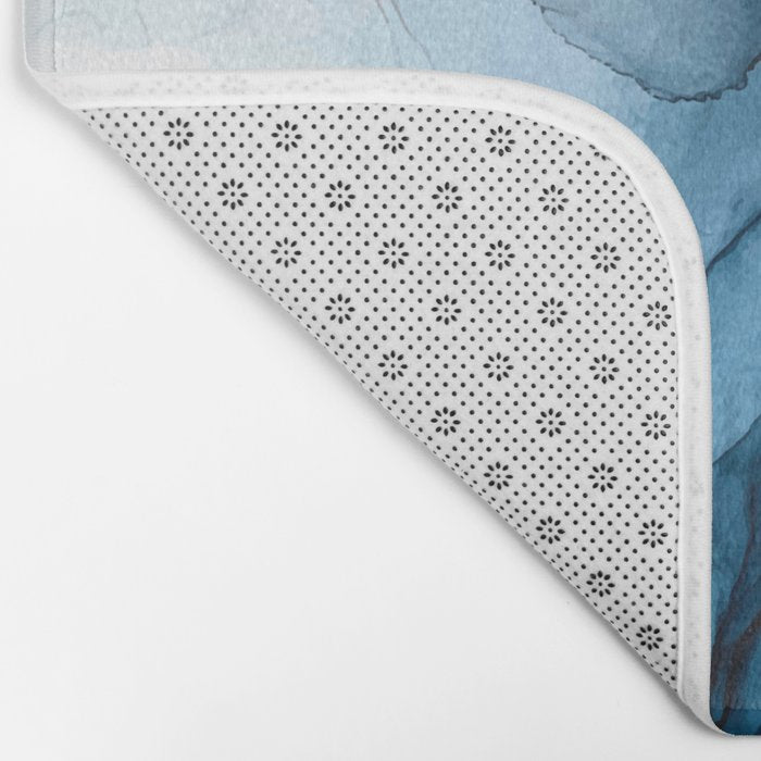 Deep Blue Flowing Water Abstract Painting Bath Mat Gallery Image 2