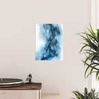 Deep Blue Flowing Water Abstract Painting Poster Gallery Image 2