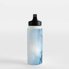 Deep Blue Flowing Water Abstract Painting Water Bottle Gallery Image 3