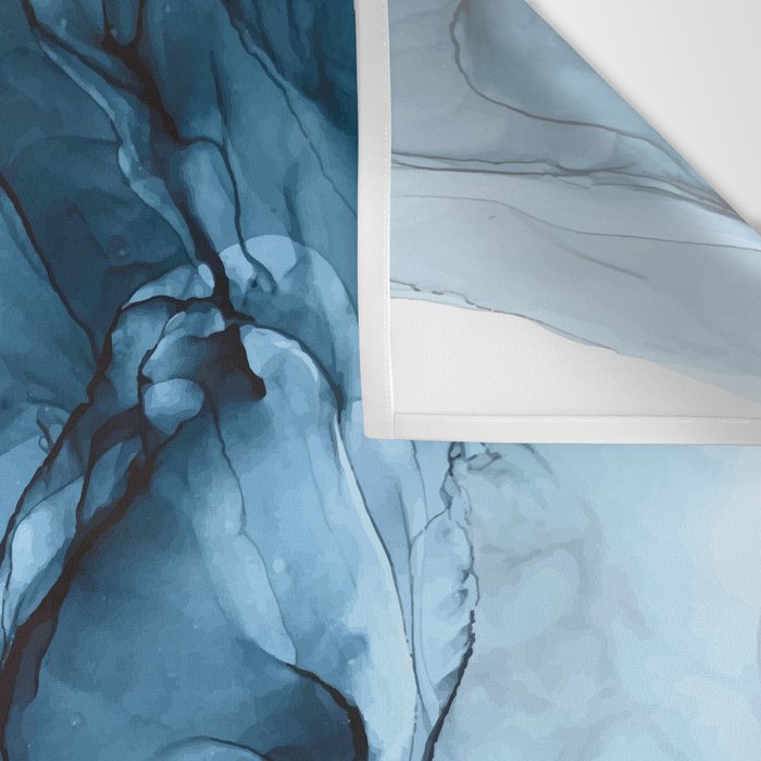 Deep Blue Flowing Water Abstract Painting Wall Tapestry Gallery Image 3