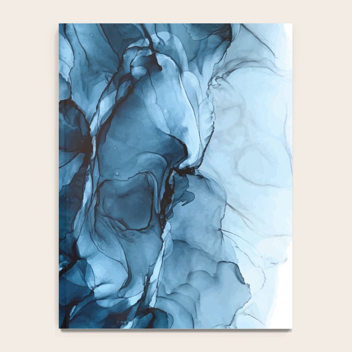 Deep Blue Flowing Water Abstract Painting Notebook Gallery Image 4
