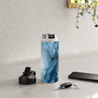 Deep Blue Flowing Water Abstract Painting Water Bottle Gallery Image 5