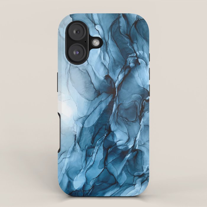 Deep Blue Flowing Water Abstract Painting iPhone Case Gallery Image 1